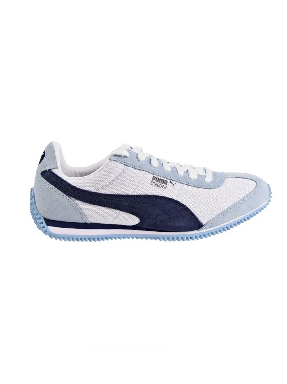 Puma Men's White, Light Blue & Navy Low-Profile Sneaker 0014